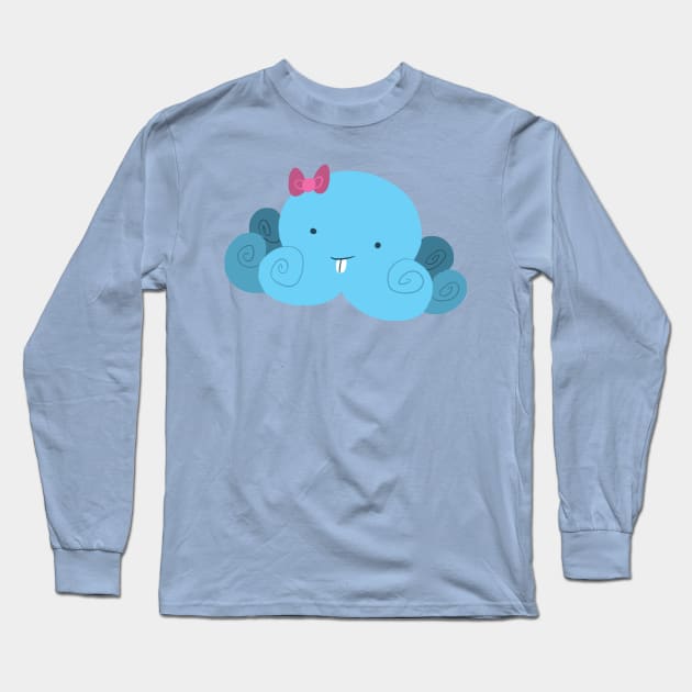 Cute Blue Bucktooth Octopus Baby Long Sleeve T-Shirt by saradaboru